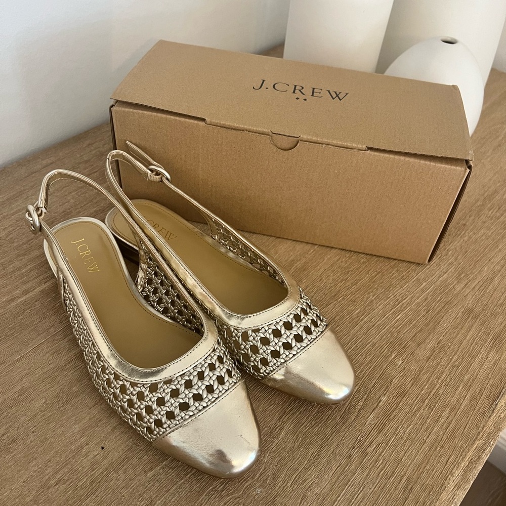 J. Crew Women's Gold Slingback Flats